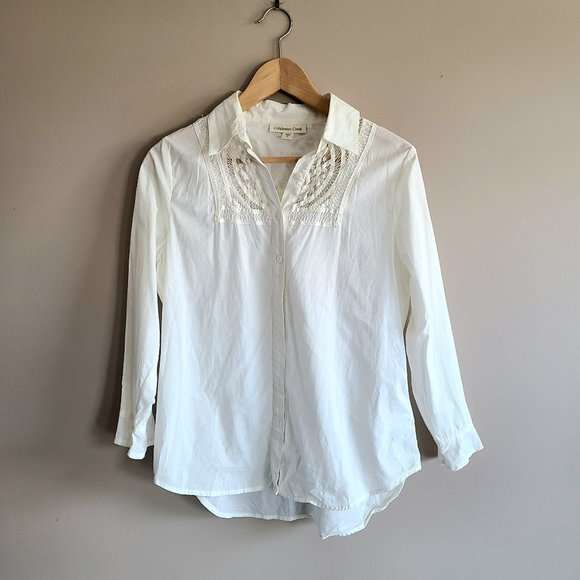 Coldwater Creak 100% cotton beige top - Picture 1 of 7